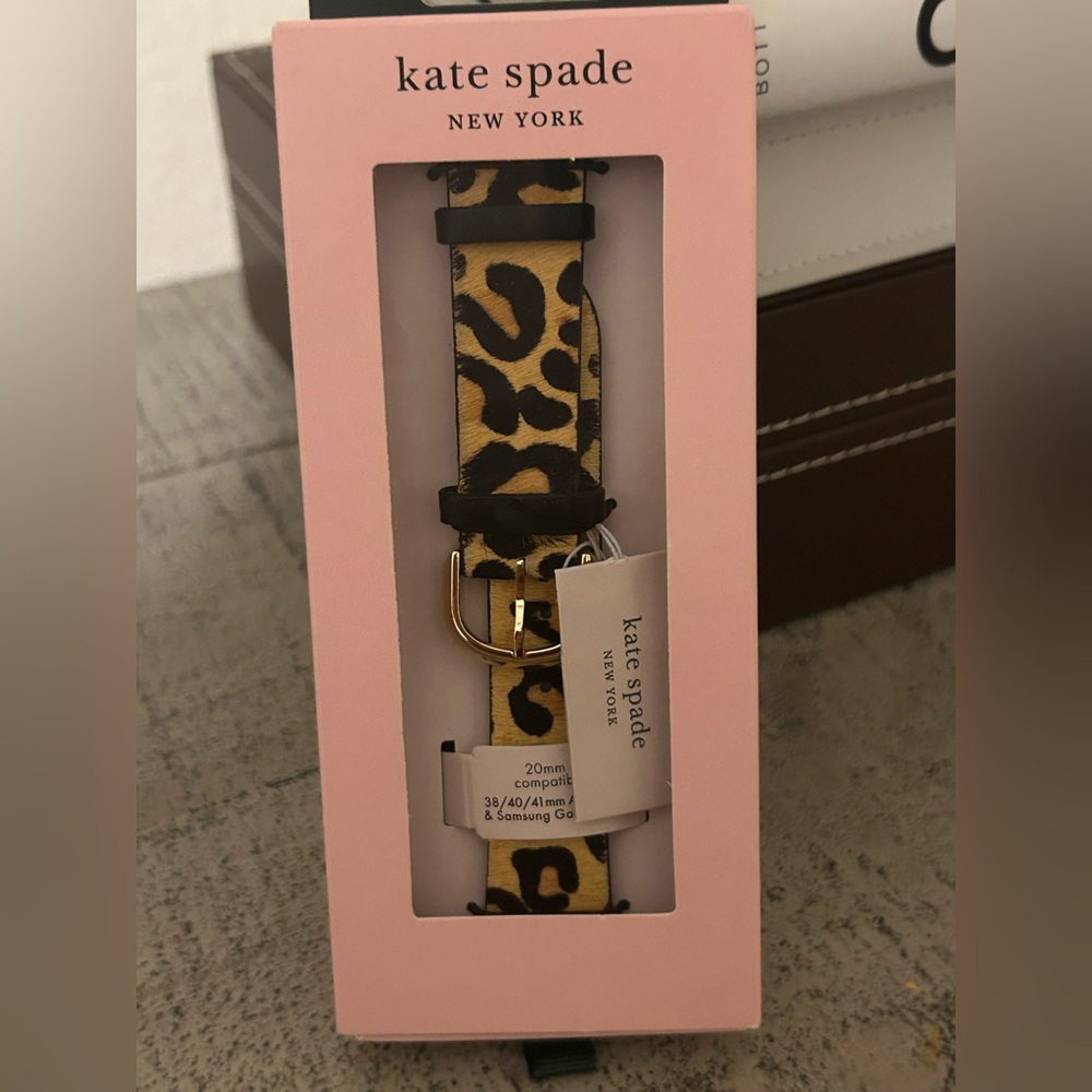 kate spade leopard print yellow & black watch strap